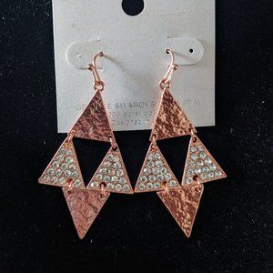 Rose Gold Triangle Earrings